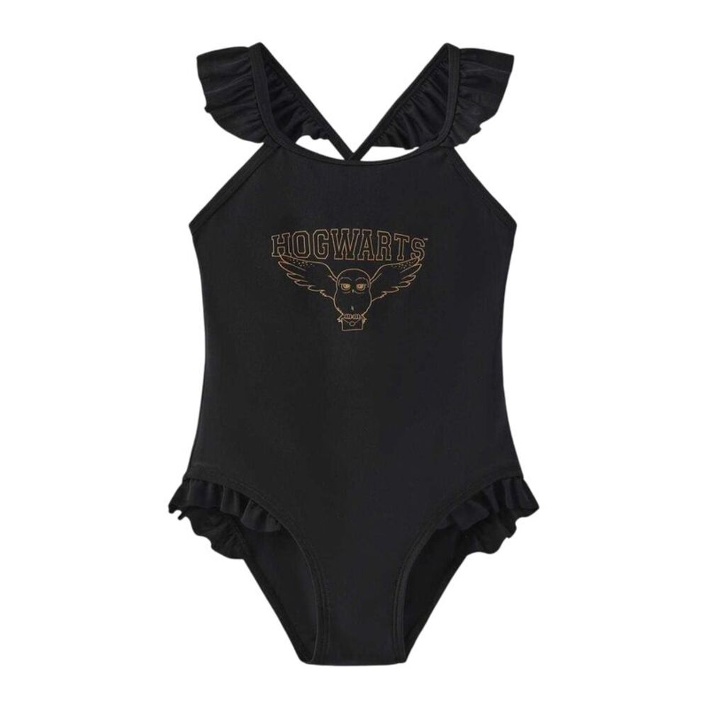 Harry Potter Girls Hogwarts One Piece Bathing Suit / Black